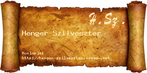 Henger Szilveszter névjegykártya