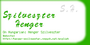 szilveszter henger business card